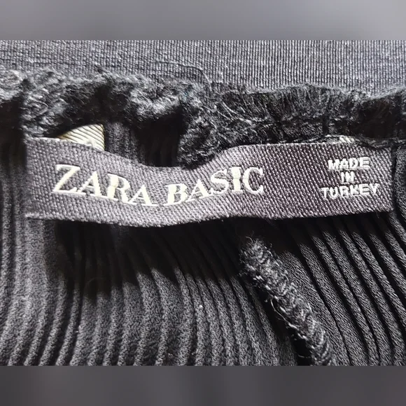 Zara Basics Women's Wide Leg Cropped Pants Black  Size… - Picture 12 of 12